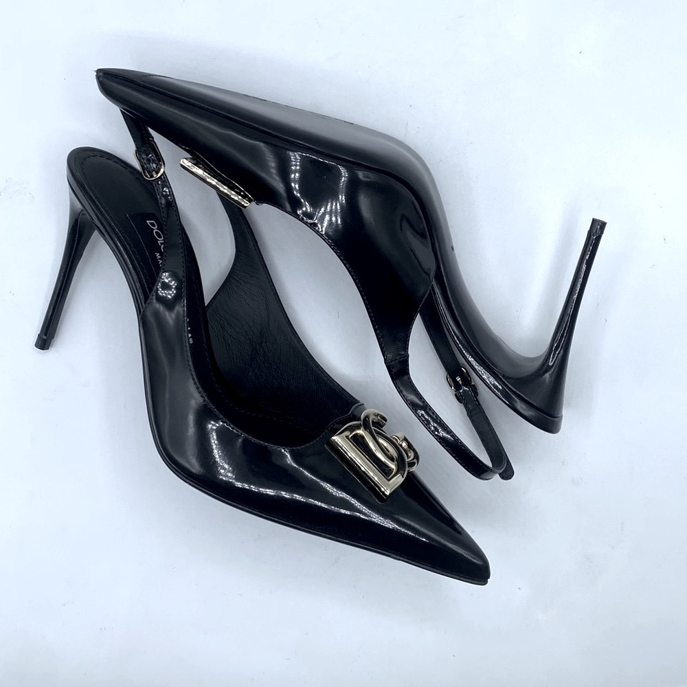 Dolce & Gabbana Lollo Pointed Toe Slingback Pumps. - Picture 8 of 14